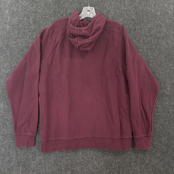 Under Armour Hoodie Men's Large Burgundy Pullover Sweatshirt Big Logo UA Pocket - Picture 3 of 6